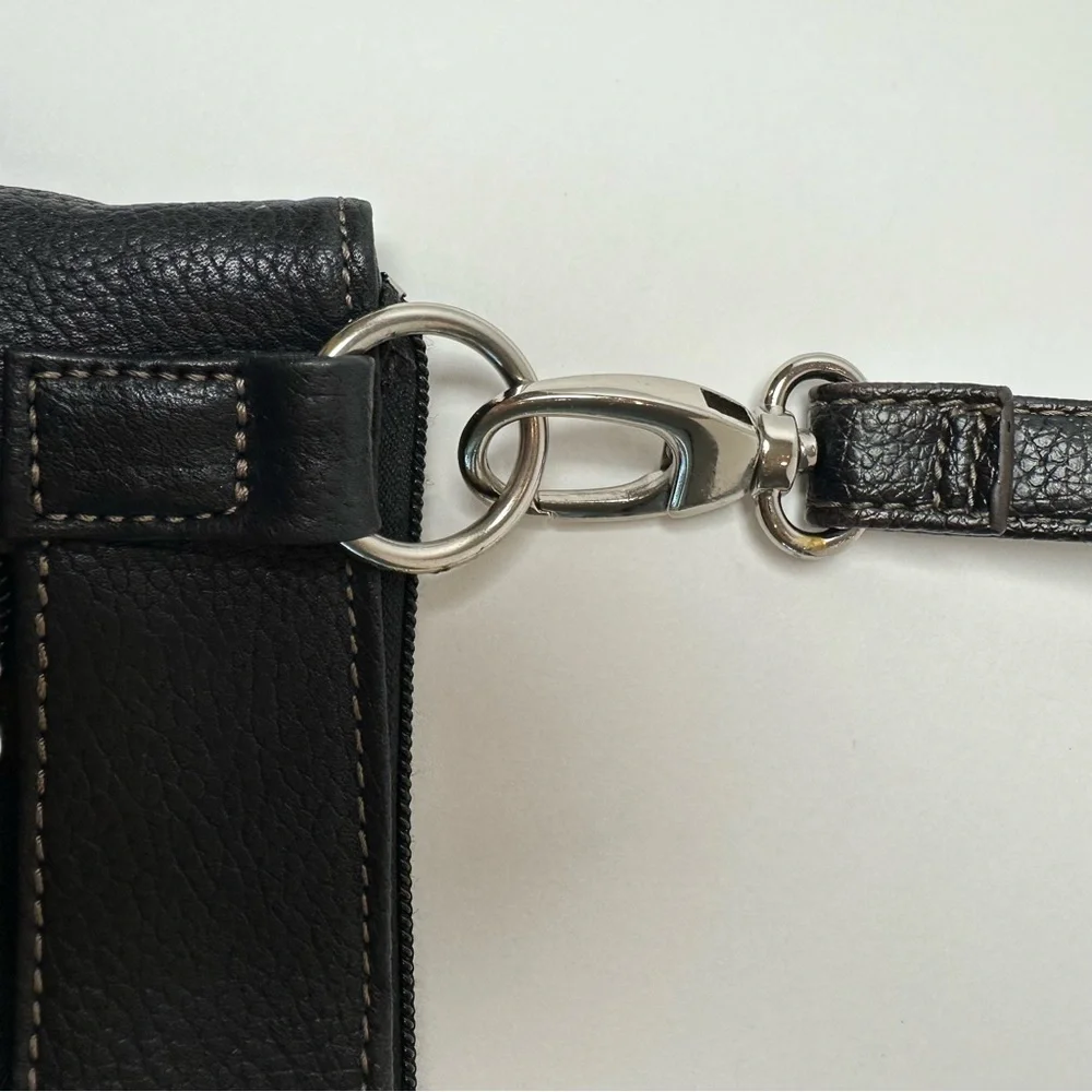 Tignanello Black Leather Crossbody Bag